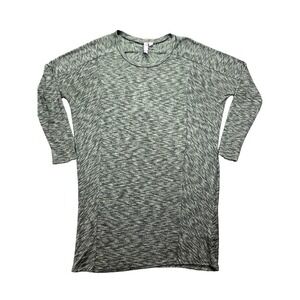 Alya Sz M Oversized Pullover Green Static Heather Top 3/4‎ Sleeve Made in USA